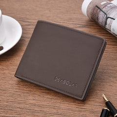 Men's Business Short Wallet Slim PU Leather Minimalist Wallet