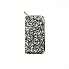 Skull Halloween Long Zipper Wallet Horror Night Handbag Clutch Bag