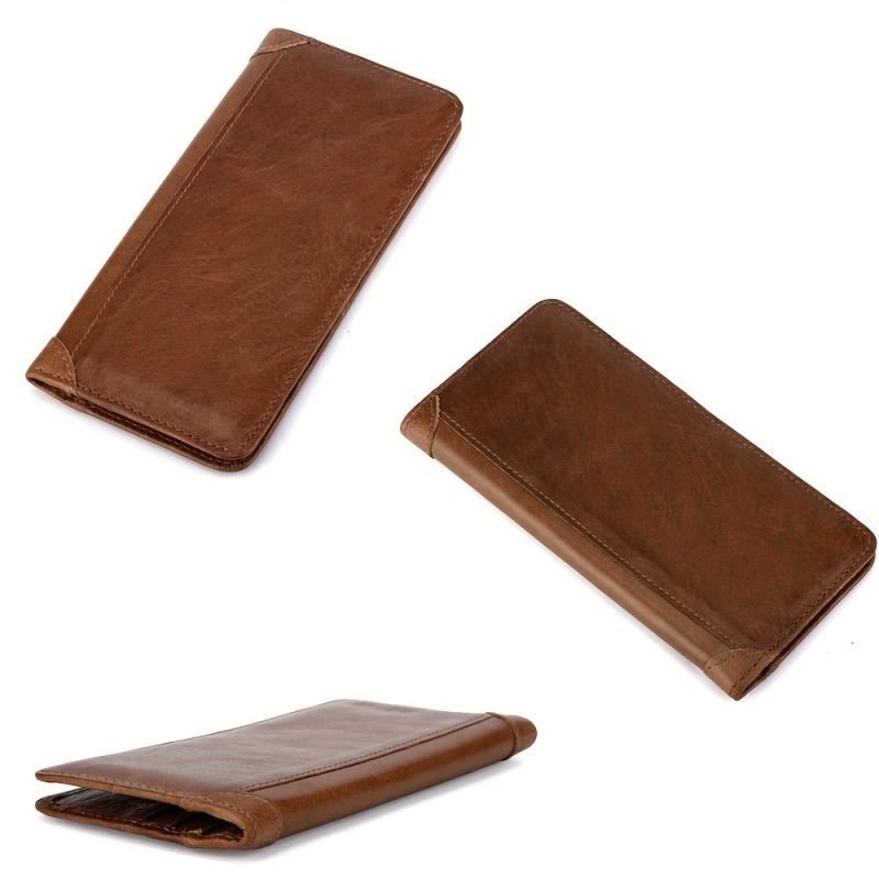 Men's Money Clip Leather Wallet with ID Window & Card Slots