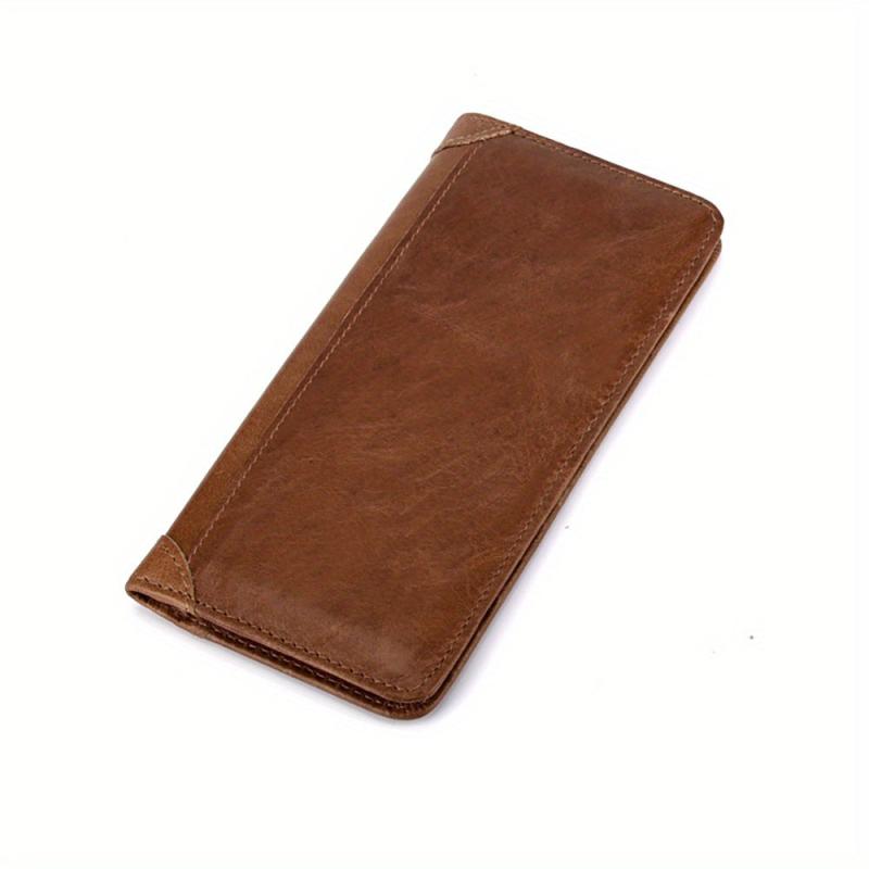 Men's Money Clip Leather Wallet with ID Window & Card Slots