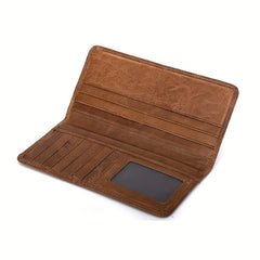 Men's Money Clip Leather Wallet with ID Window & Card Slots