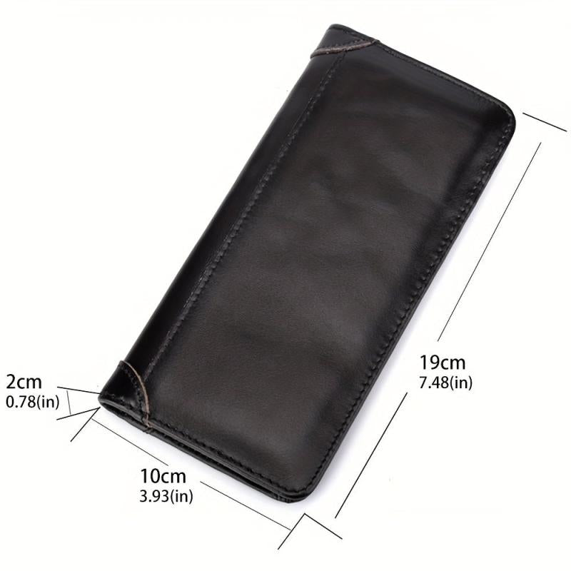 Men's Money Clip Leather Wallet with ID Window & Card Slots