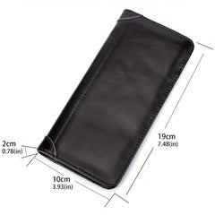 Men's Money Clip Leather Wallet with ID Window & Card Slots