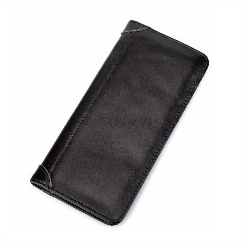 Men's Money Clip Leather Wallet with ID Window & Card Slots