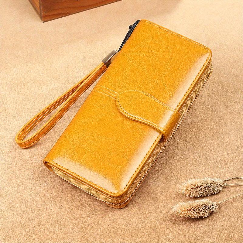 Men's Leather Long Wallet Card Holder Zipper Coin Purses Phone Handbag