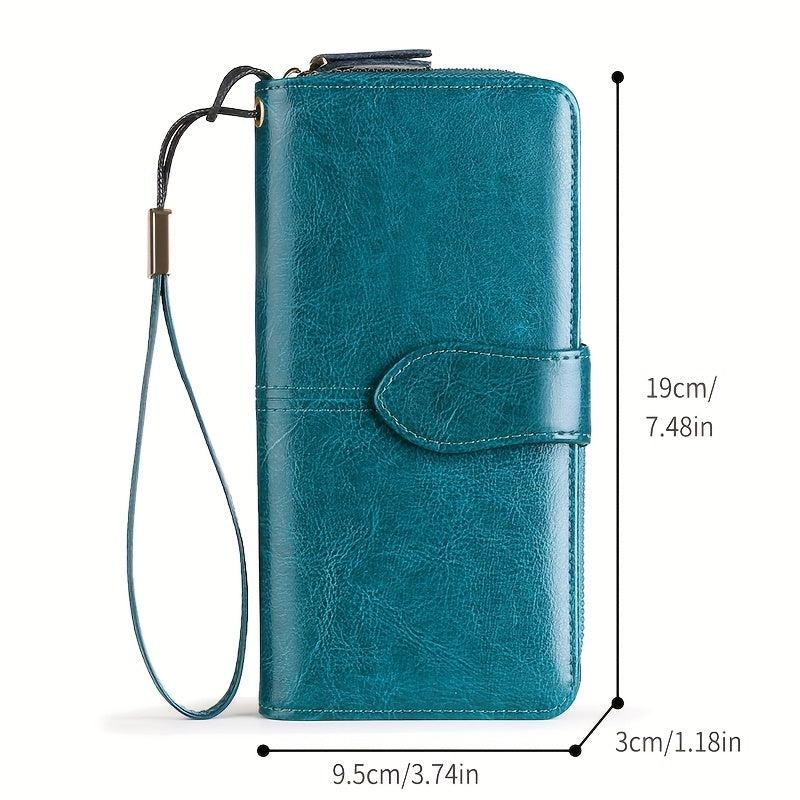 Men's Leather Long Wallet Card Holder Zipper Coin Purses Phone Handbag