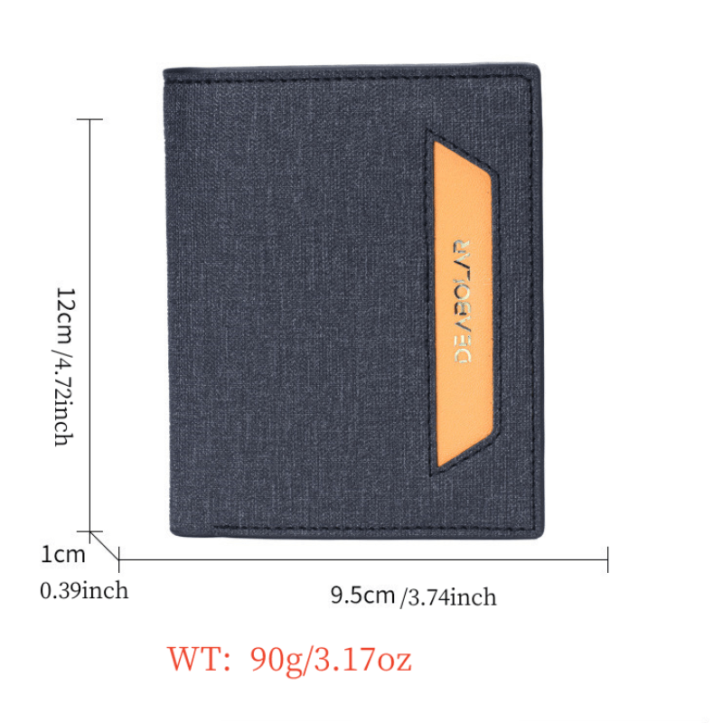 Men's Leather Short Wallet Money Clip Card Holder Purse