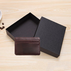 Men's Vintage Engraved Card Holder PU Leather Ultrathin Wallet