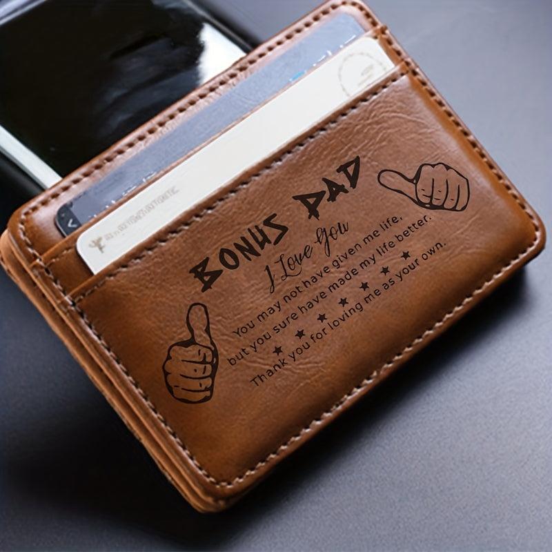 Men's Vintage Engraved Card Holder PU Leather Ultrathin Wallet