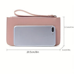 Men's Long Zipper Wallet Clutch Phone Handbag Multifunctional Bag