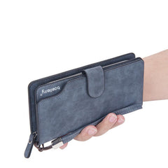 Men's Leather Zipper Handbag Large Capacity Wallet Clutch Bag