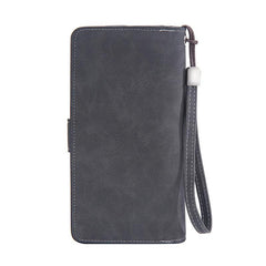 Men's Leather Zipper Handbag Large Capacity Wallet Clutch Bag