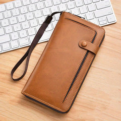 Men's Long Zipper Clutch Wallet Phone Coin Card Money Bag