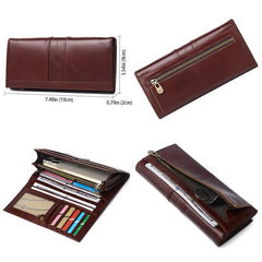 SCHLATUM RFID Blocking Leather Wallet Vintage Style