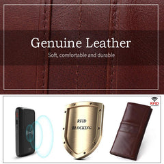 SCHLATUM RFID Blocking Leather Wallet Vintage Style