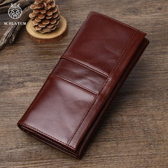 SCHLATUM RFID Blocking Leather Wallet Vintage Style