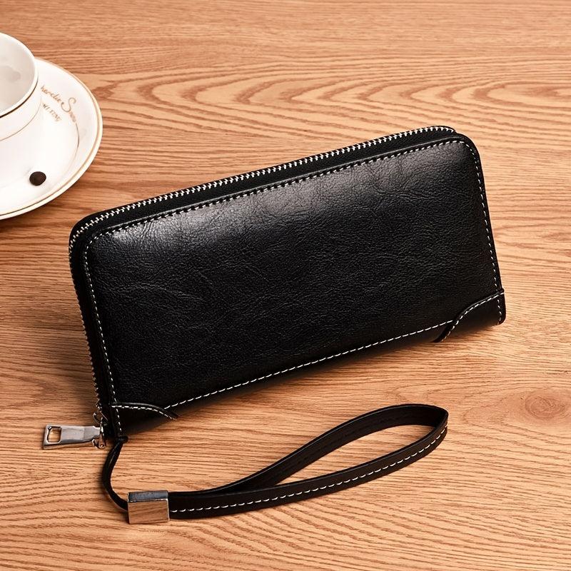 Men's Retro Zipper Clutch Wallet Envelope Bag