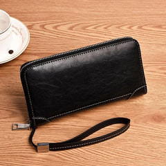 Men's Retro Zipper Clutch Wallet Envelope Bag
