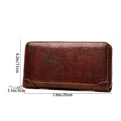 Men's Retro Zipper Clutch Wallet Envelope Bag