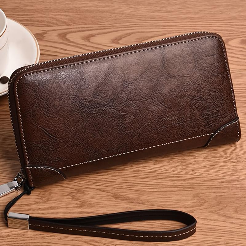 Men's Retro Zipper Clutch Wallet Envelope Bag