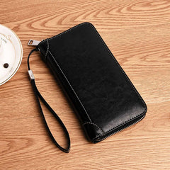 Men's Retro Zipper Clutch Wallet Envelope Bag