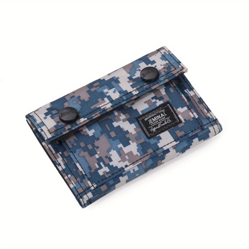 Men's Trifold Canvas Chain Wallet Zipper Card Holder