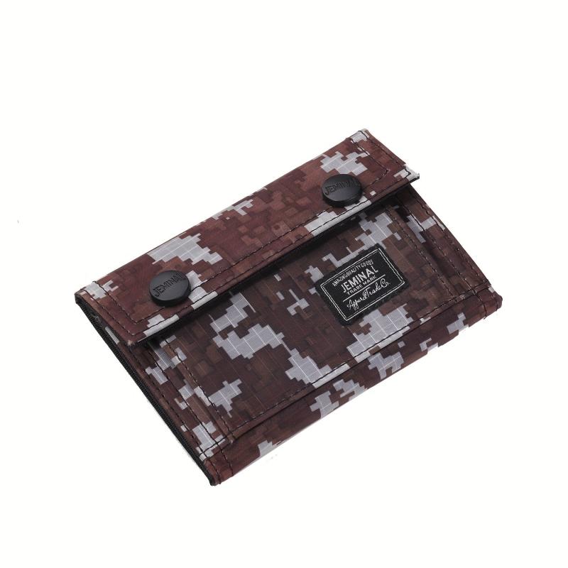 Men's Trifold Canvas Chain Wallet Zipper Card Holder