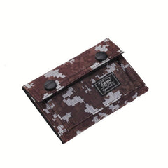 Men's Trifold Canvas Chain Wallet Zipper Card Holder