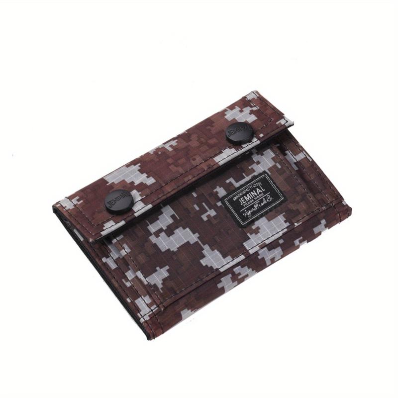 Men's Trifold Canvas Chain Wallet Zipper Card Holder