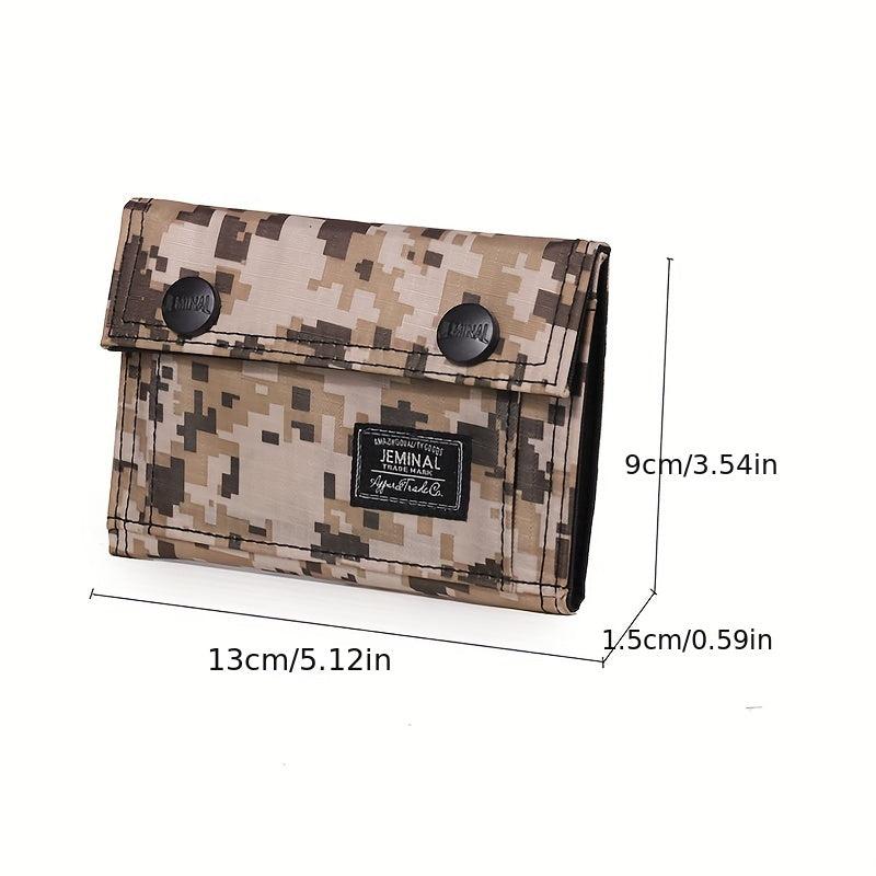 Men's Trifold Canvas Chain Wallet Zipper Card Holder