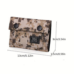 Men's Trifold Canvas Chain Wallet Zipper Card Holder