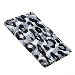 Leopard Print Men's Card Holder Buckle Passport With Three Card Slots