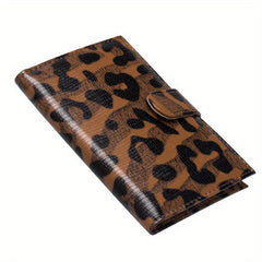 Leopard Print Men's Card Holder Buckle Passport With Three Card Slots