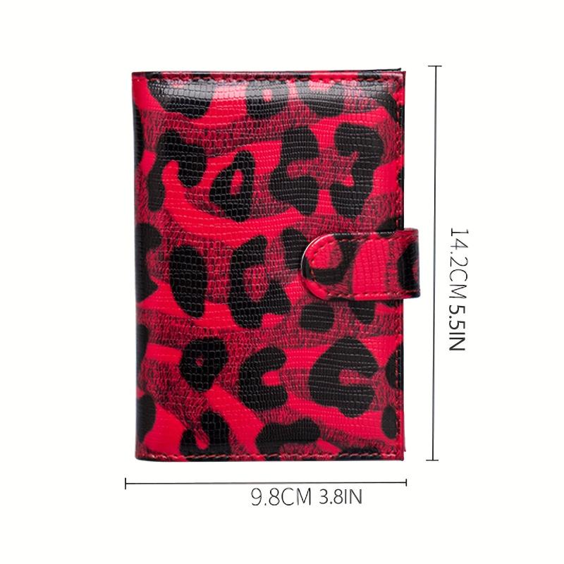 Leopard Print Men's Card Holder Buckle Passport With Three Card Slots