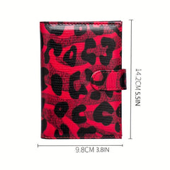 Leopard Print Men's Card Holder Buckle Passport With Three Card Slots