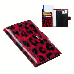 Leopard Print Men's Card Holder Buckle Passport With Three Card Slots