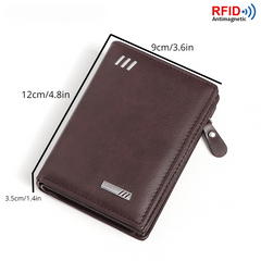 Men's RFID Blocking Leather Short Wallet
