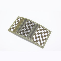 Men's Plaid Canvas Wallet with Coin Pocket Money Clip