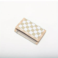 Men's Plaid Canvas Wallet with Coin Pocket Money Clip