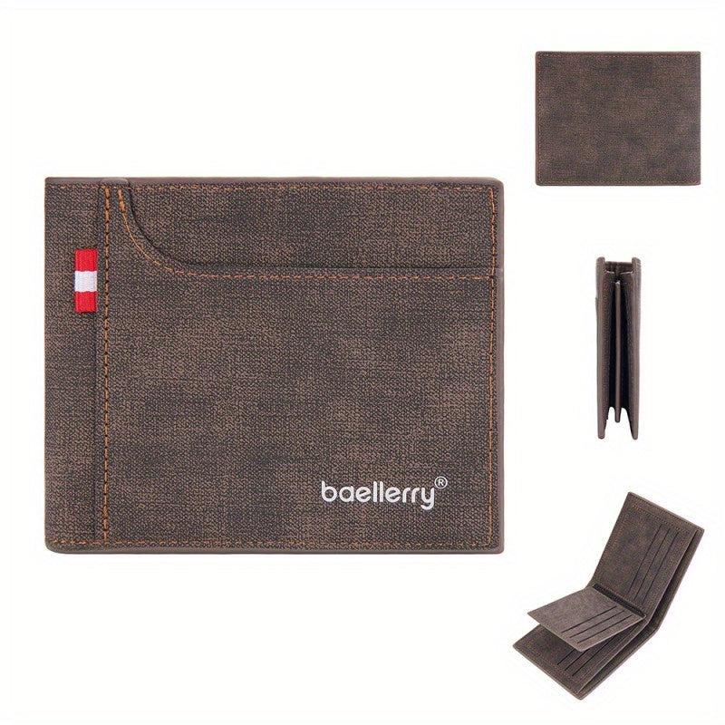 Men's Business Short Wallet with Card Slot Coin Purse Slim Money Card Holder