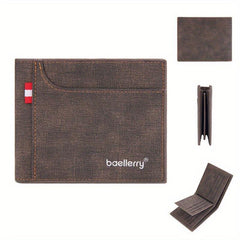 Men's Business Short Wallet with Card Slot Coin Purse Slim Money Card Holder