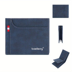 Men's Business Short Wallet with Card Slot Coin Purse Slim Money Card Holder