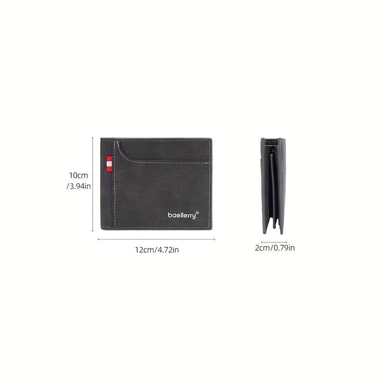 Men's Business Short Wallet with Card Slot Coin Purse Slim Money Card Holder