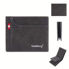Men's Business Short Wallet with Card Slot Coin Purse Slim Money Card Holder