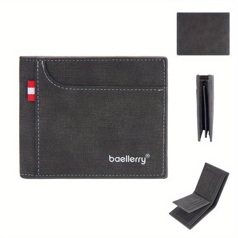 Men's Business Short Wallet with Card Slot Coin Purse Slim Money Card Holder