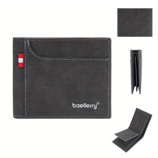 Men's Business Short Wallet with Card Slot Coin Purse Slim Money Card Holder