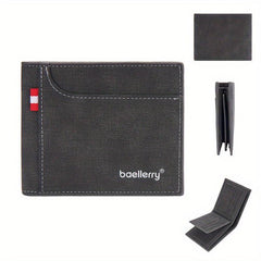 Men's Business Short Wallet with Card Slot Coin Purse Slim Money Card Holder