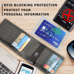 RFID Blocking Slim Leather Wallet Money Clip