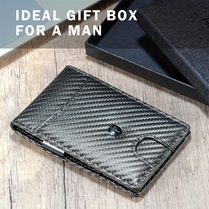 RFID Blocking Slim Leather Wallet Money Clip
