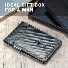 RFID Blocking Slim Leather Wallet Money Clip